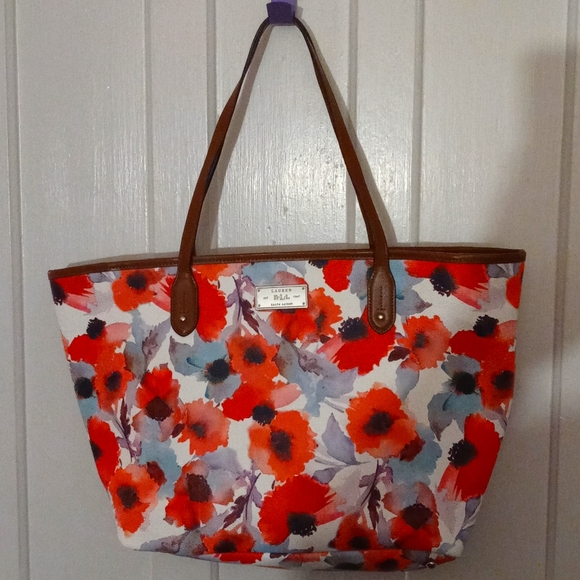 Lauren Ralph Lauren Handbags - LAUREN RALPH LAUREN LARGE FLORAL TOTE